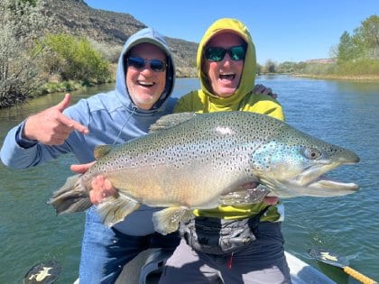 Fisheads guide with large brown trout 420px